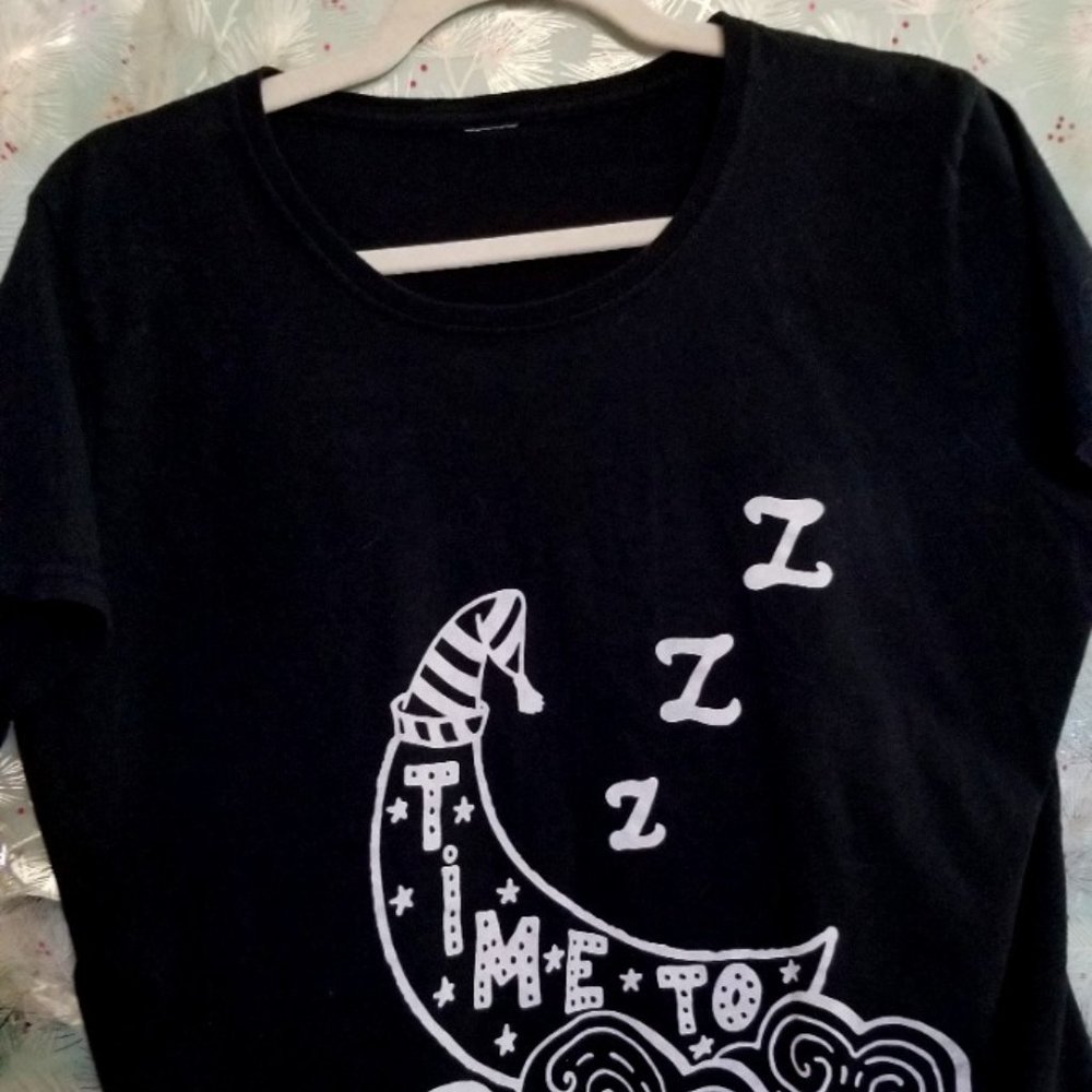 Womens Black Comfy Night Shirt